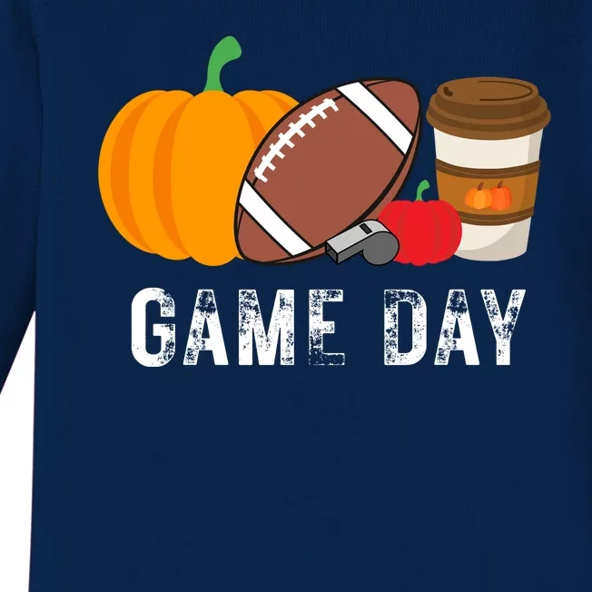 Game Day Football Pumpkin Fall Baby Long Sleeve Bodysuit