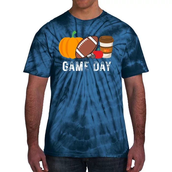 Game Day Football Pumpkin Fall Tie-Dye T-Shirt