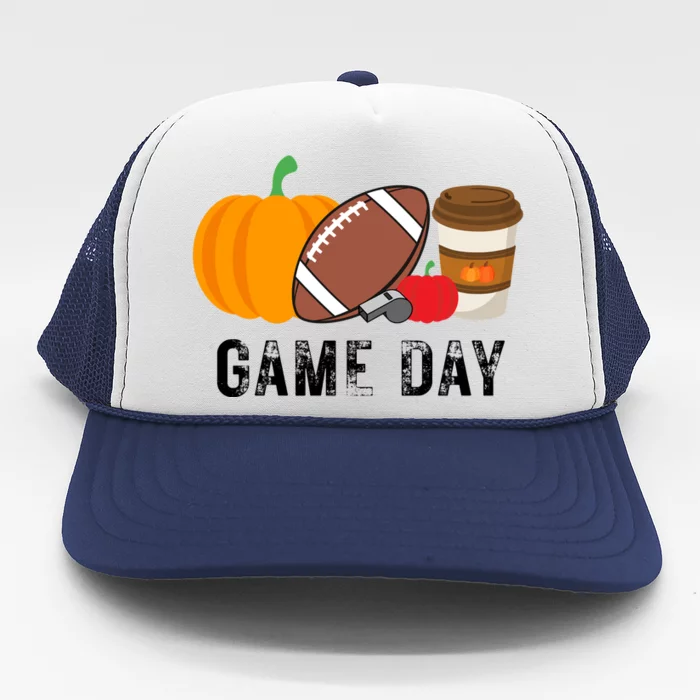 Game Day Football Pumpkin Fall Trucker Hat