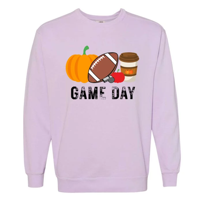 Game Day Football Pumpkin Fall Garment-Dyed Sweatshirt