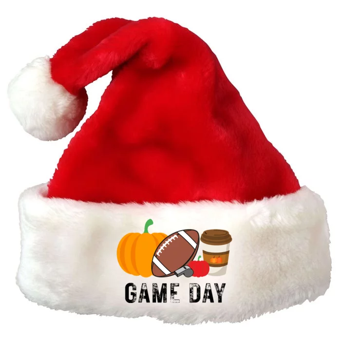 Game Day Football Pumpkin Fall Premium Christmas Santa Hat