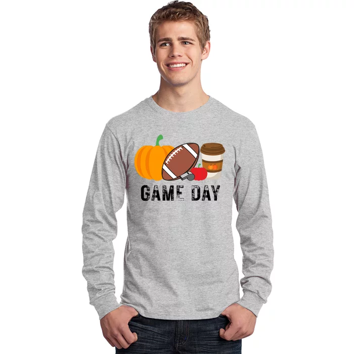 Game Day Football Pumpkin Fall Long Sleeve Shirt