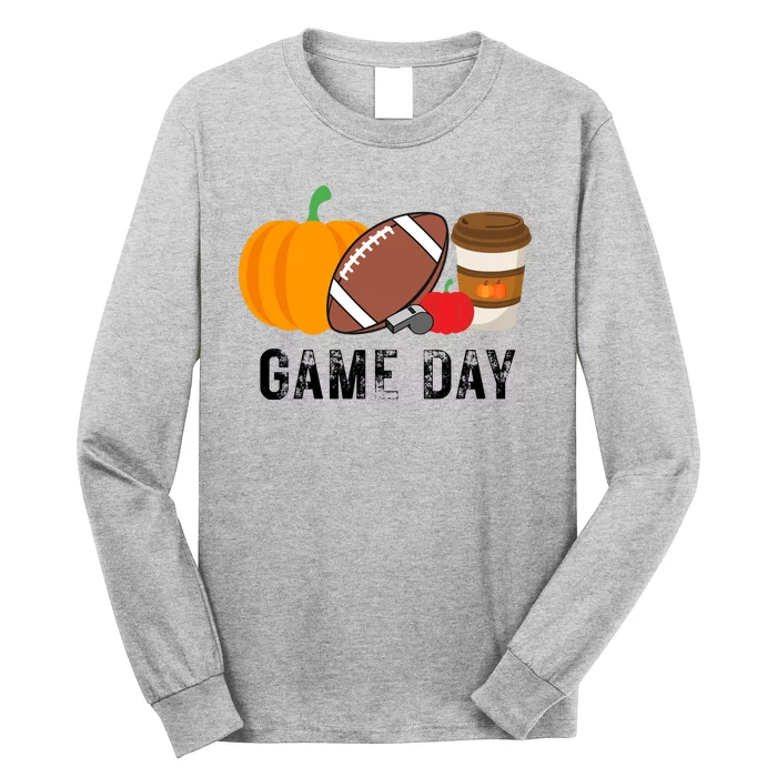 Game Day Football Pumpkin Fall Long Sleeve Shirt