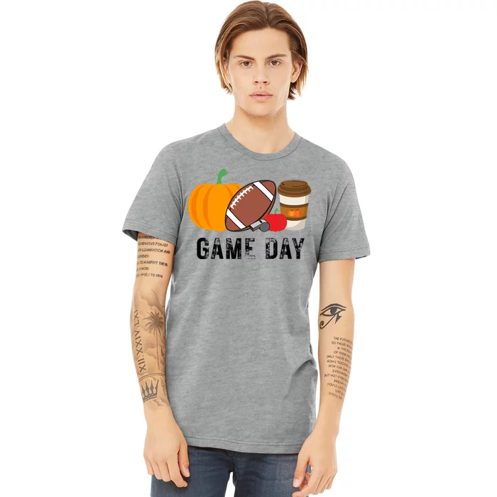 Game Day Football Pumpkin Fall Premium T-Shirt