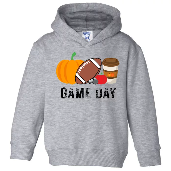 Game Day Football Pumpkin Fall Toddler Hoodie