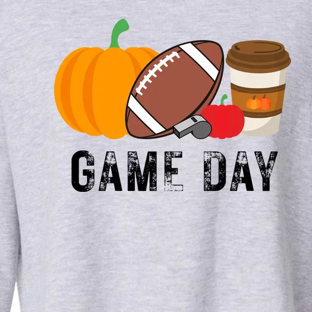 Game Day Football Pumpkin Fall Cropped Pullover Crew