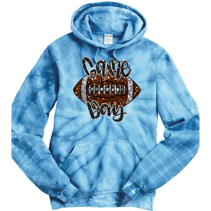 Game Day Football Bling Bling Football Lover Fall Autumn Tie Dye Hoodie