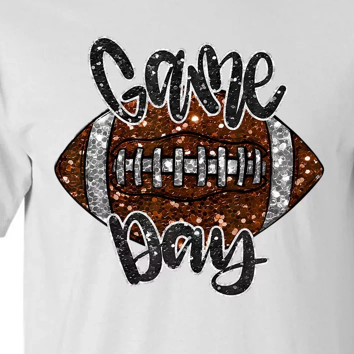 Game Day Football Bling Bling Football Lover Fall Autumn Tall T-Shirt