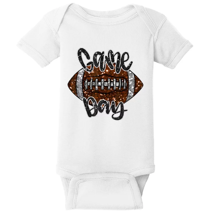 Game Day Football Bling Bling Football Lover Fall Autumn Baby Bodysuit