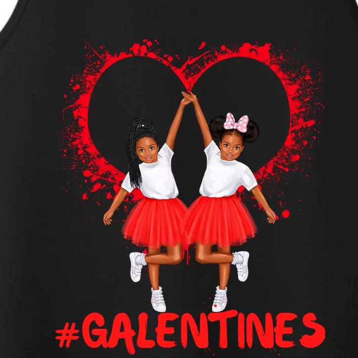 Galentines Day Fun Cute Brown Skin Girls Best Girl Friends Cool Gift Performance Tank