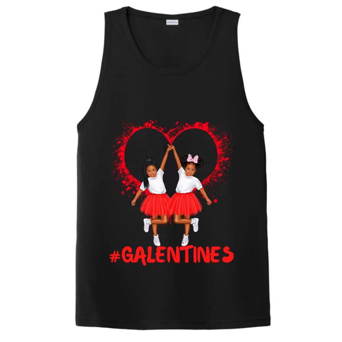 Galentines Day Fun Cute Brown Skin Girls Best Girl Friends Cool Gift Performance Tank