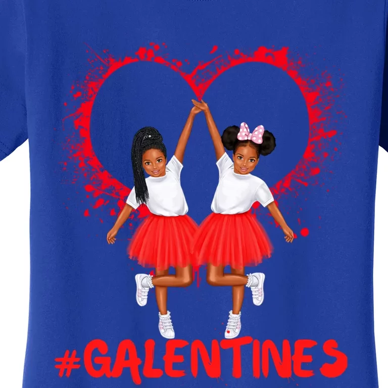 Galentines Day Fun Cute Brown Skin Girls Best Girl Friends Cool Gift Women's T-Shirt