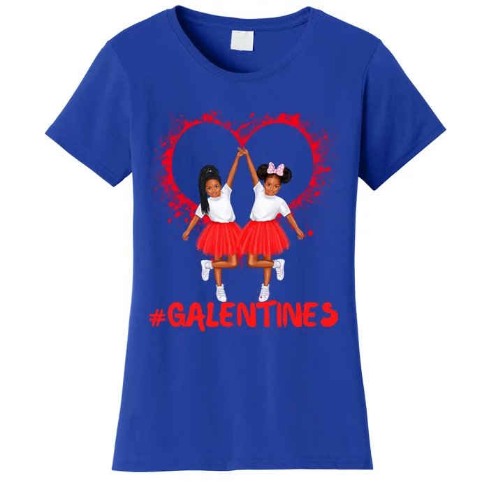 Galentines Day Fun Cute Brown Skin Girls Best Girl Friends Cool Gift Women's T-Shirt