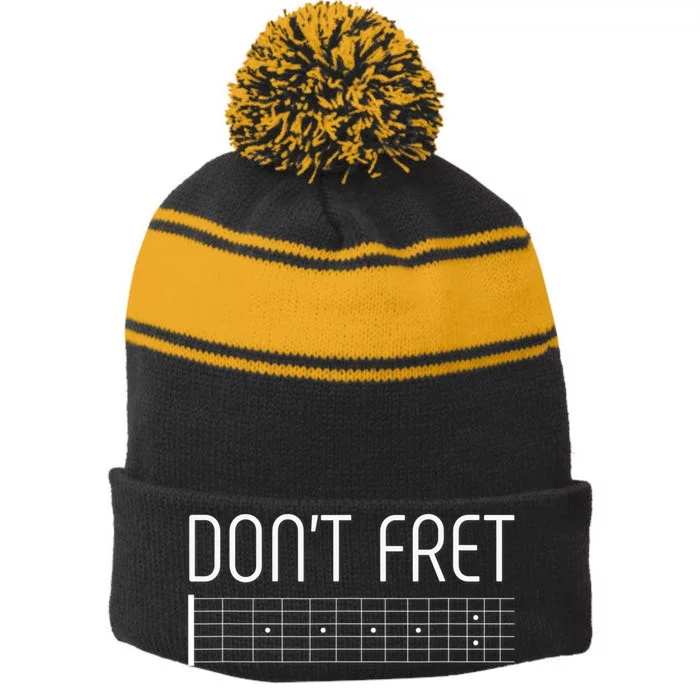 Guitar Dont Fret Stripe Pom Pom Beanie