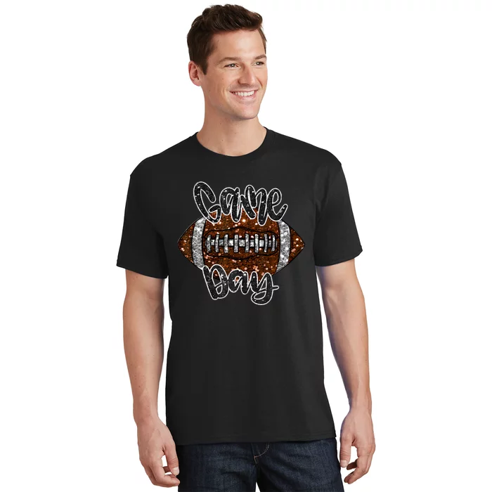 Game Day Football Bling Bling Football Lover Fall Autumn T-Shirt