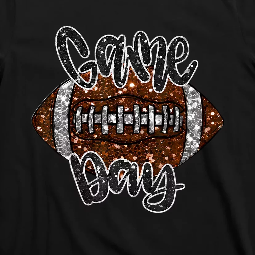 Game Day Football Bling Bling Football Lover Fall Autumn T-Shirt