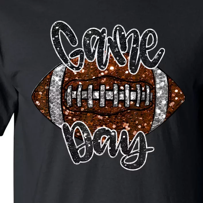 Game Day Football Bling Bling Football Lover Fall Autumn Tall T-Shirt