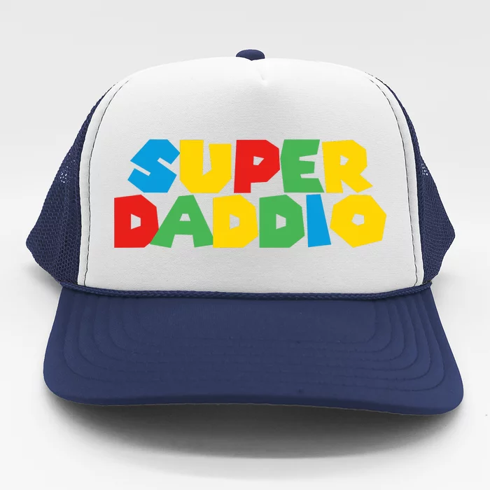 Gamer Daddio Funny Super Dad Funny Fathers From Wife Trucker Hat