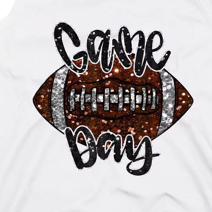 Game Day Football Bling Bling Football Lover Fall Autumn Tank Top