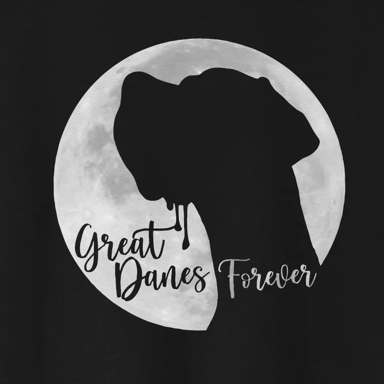 Greate Danes Forever Great Dane Profile Moon Women's Crop Top Tee