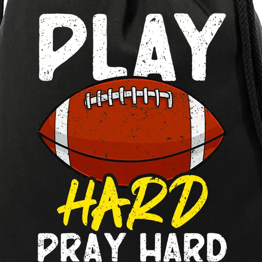 Game Day Football Season Play Hard Pray Hard Sports Drawstring Bag