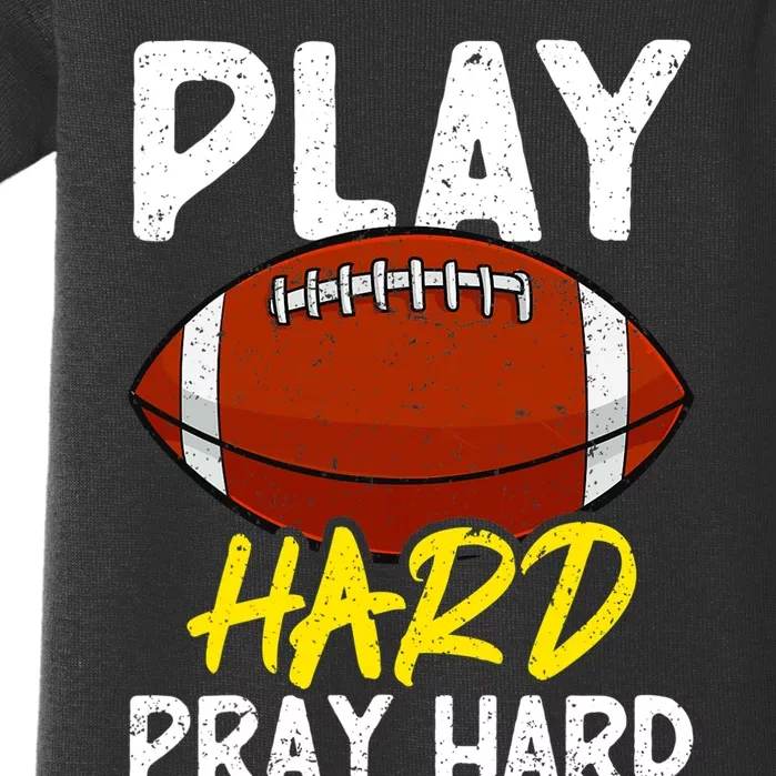 Game Day Football Season Play Hard Pray Hard Sports Baby Bodysuit