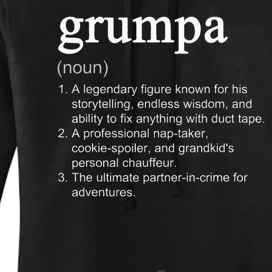 Grumpa Definition Funny Cool Women's Pullover Hoodie