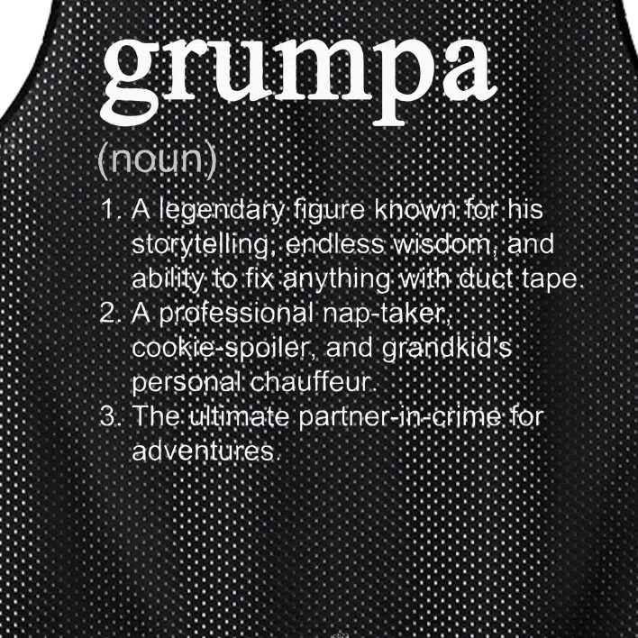 Grumpa Definition Funny Cool Mesh Reversible Basketball Jersey Tank