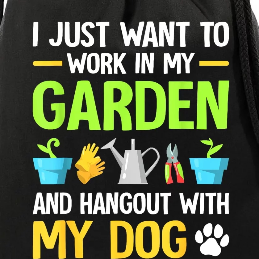 Gardening & Dog Funny Plant Lover Women Garden Gardener Drawstring Bag