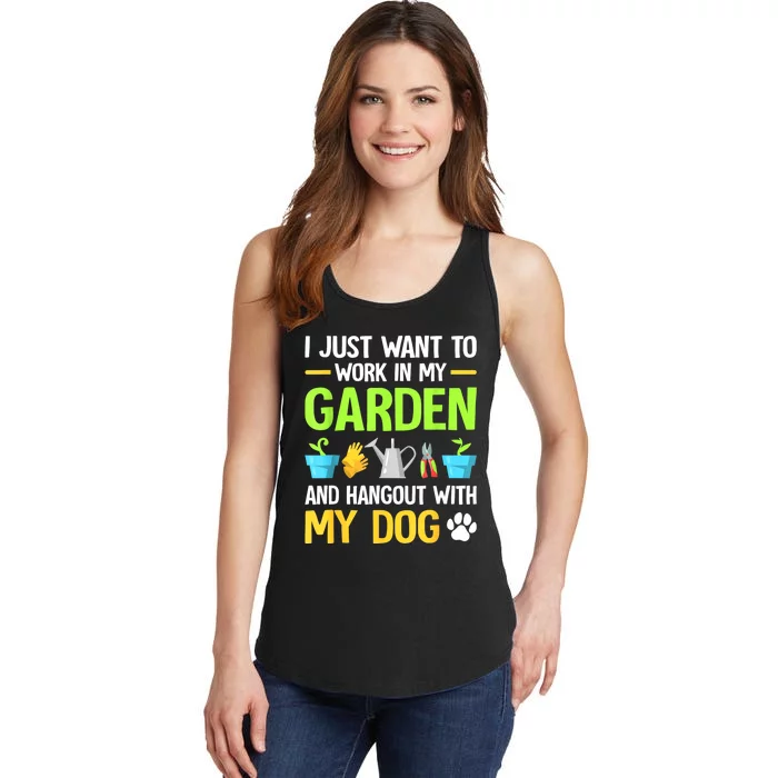 Gardening & Dog Funny Plant Lover Women Garden Gardener Ladies Essential Tank