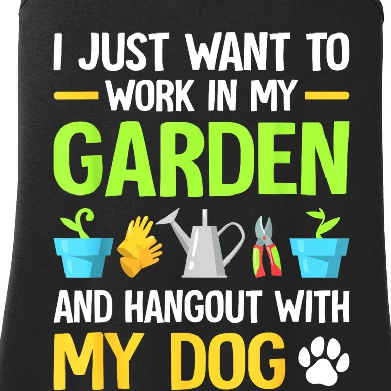 Gardening & Dog Funny Plant Lover Women Garden Gardener Ladies Essential Tank