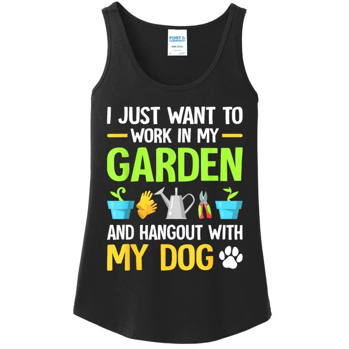 Gardening & Dog Funny Plant Lover Women Garden Gardener Ladies Essential Tank