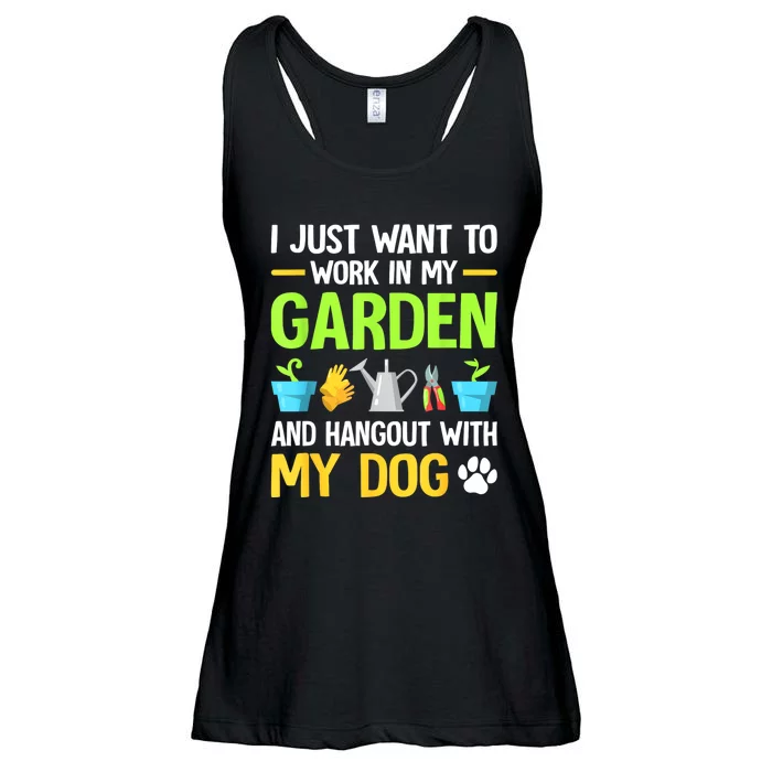 Gardening & Dog Funny Plant Lover Women Garden Gardener Ladies Essential Flowy Tank