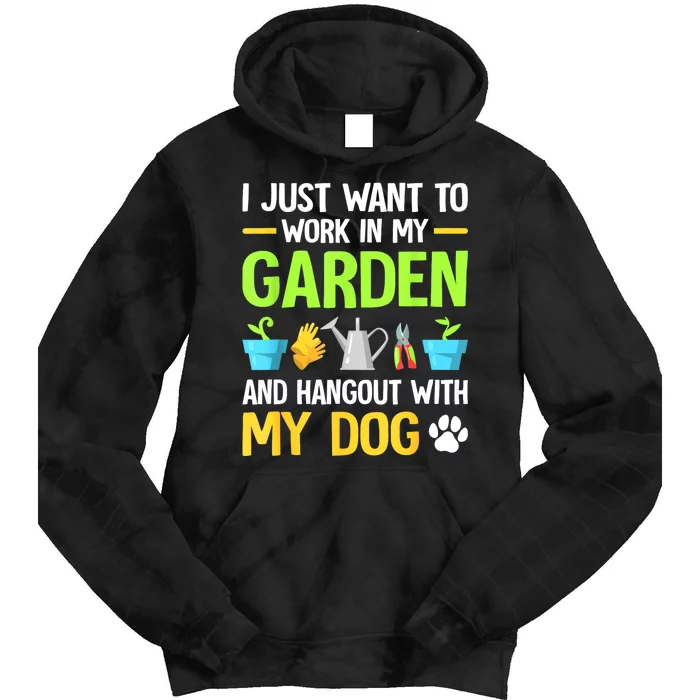 Gardening & Dog Funny Plant Lover Women Garden Gardener Tie Dye Hoodie