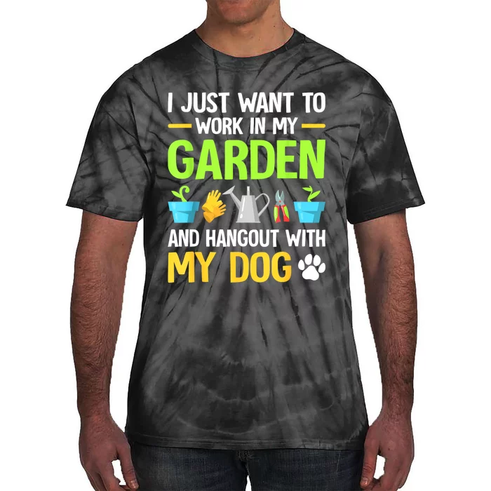 Gardening & Dog Funny Plant Lover Women Garden Gardener Tie-Dye T-Shirt