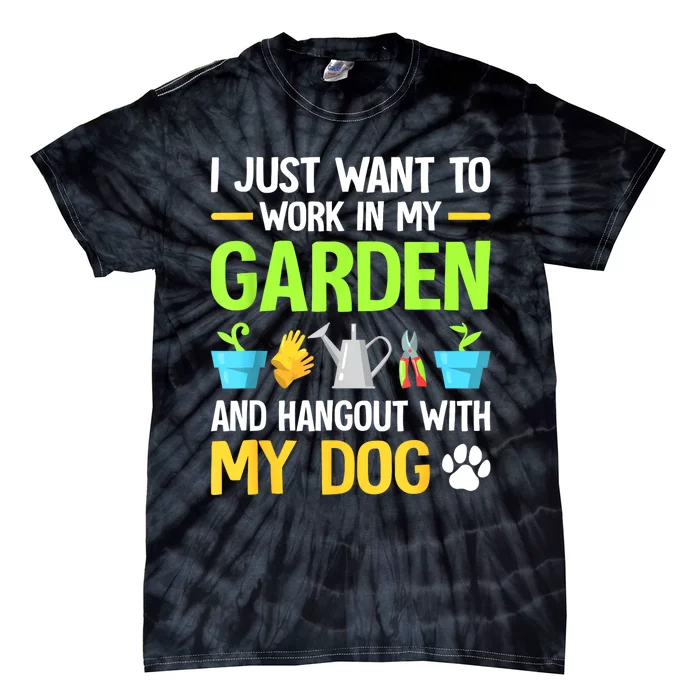 Gardening & Dog Funny Plant Lover Women Garden Gardener Tie-Dye T-Shirt