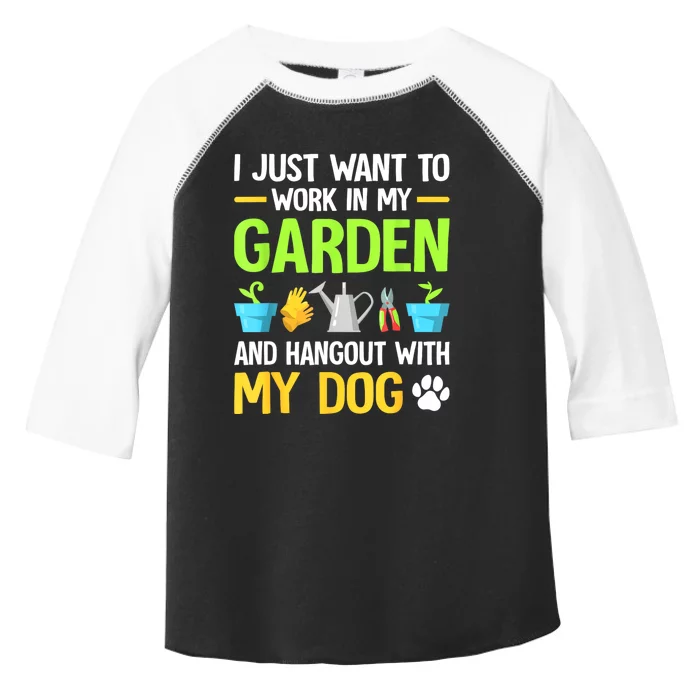 Gardening & Dog Funny Plant Lover Women Garden Gardener Toddler Fine Jersey T-Shirt