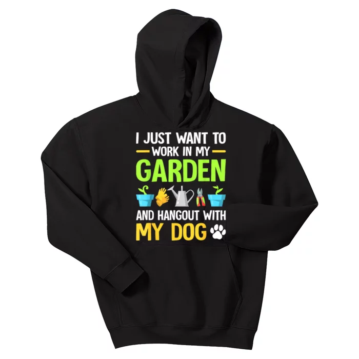 Gardening & Dog Funny Plant Lover Women Garden Gardener Kids Hoodie