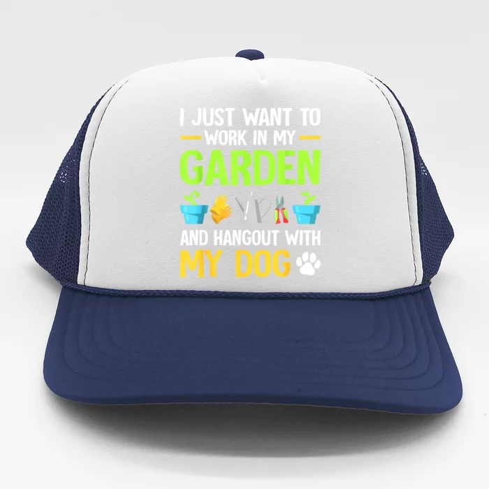 Gardening & Dog Funny Plant Lover Women Garden Gardener Trucker Hat