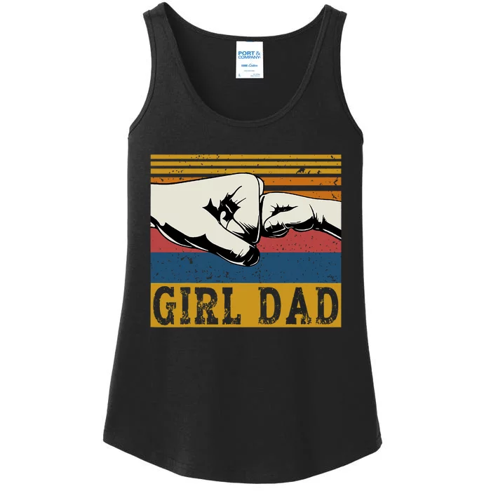 Girl Dad Father Of Girl Fathers Day Vintage Ladies Essential Tank