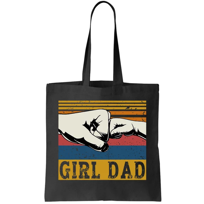 Girl Dad Father Of Girl Fathers Day Vintage Tote Bag