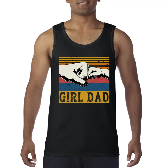 Girl Dad Father Of Girl Fathers Day Vintage Tank Top