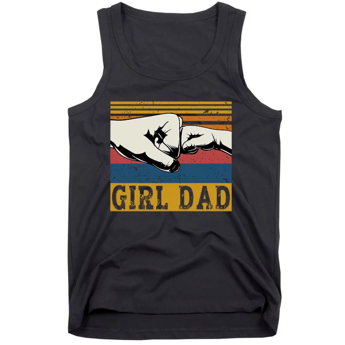 Girl Dad Father Of Girl Fathers Day Vintage Tank Top