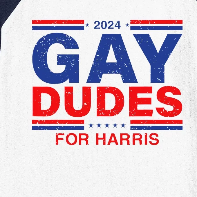 Gay Dudes For Harris Retro Harris For President 2024 Baseball Sleeve Shirt