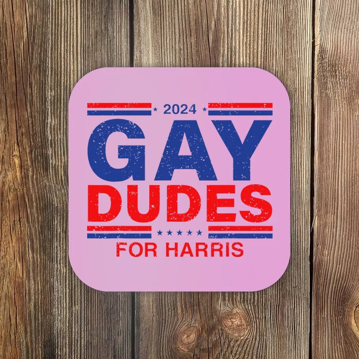 Gay Dudes For Harris Retro Harris For President 2024 Coaster