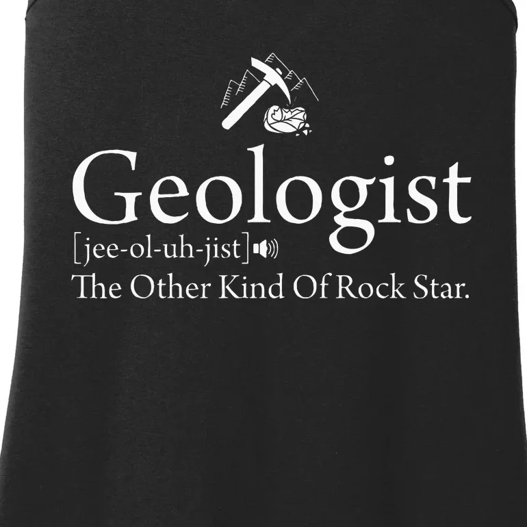 Geologist Definition Funny Rock Star Geology Ladies Essential Tank