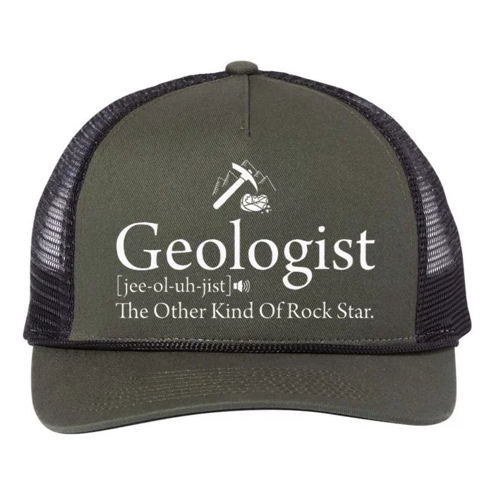 Geologist Definition Funny Rock Star Geology Retro Rope Trucker Hat Cap