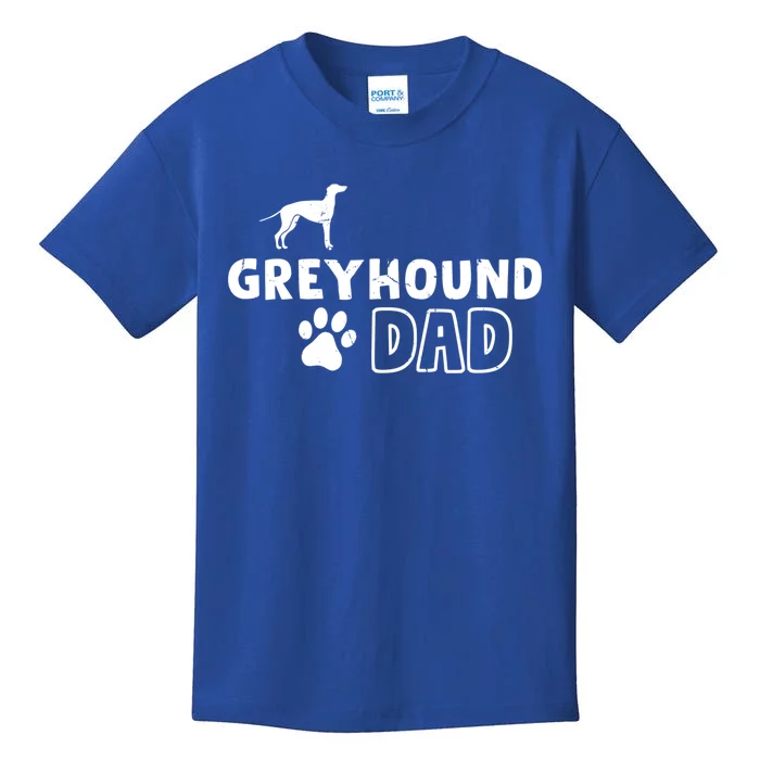 Greyhound Dad Funny Cute Dog Owner Adopt Rescue Fathers Day Gift Kids T-Shirt