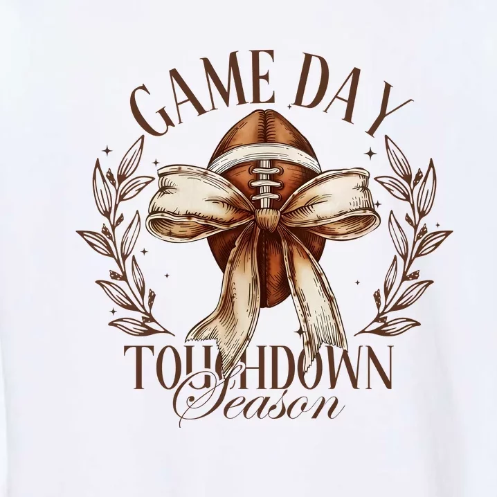 Game Day Football Bow Garment-Dyed Sweatshirt