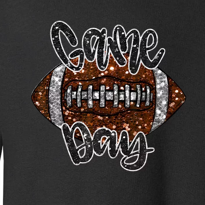 Game Day Football Bling Bling Football Lover Fall Autumn Toddler Sweatshirt